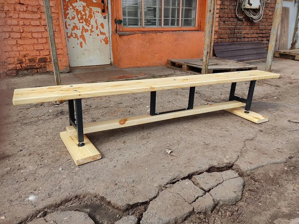 Скамейка гимнастическая 2000х240х300 мм. ОПТИМА, на металлических регулируемых ножках