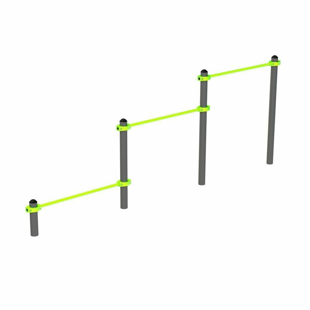 Воркаут Тройной каскад турников для отжиманий и подтягиваний  Pioner A17719