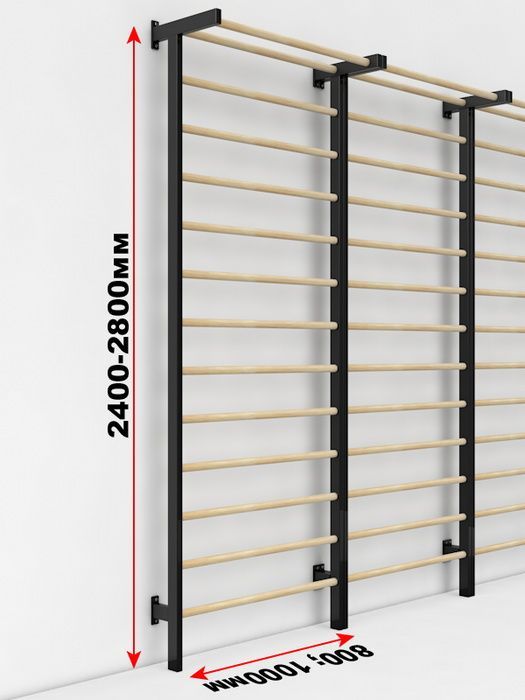 Шведская стенка металл/береза размер 2400х800 мм  Pioner A16164