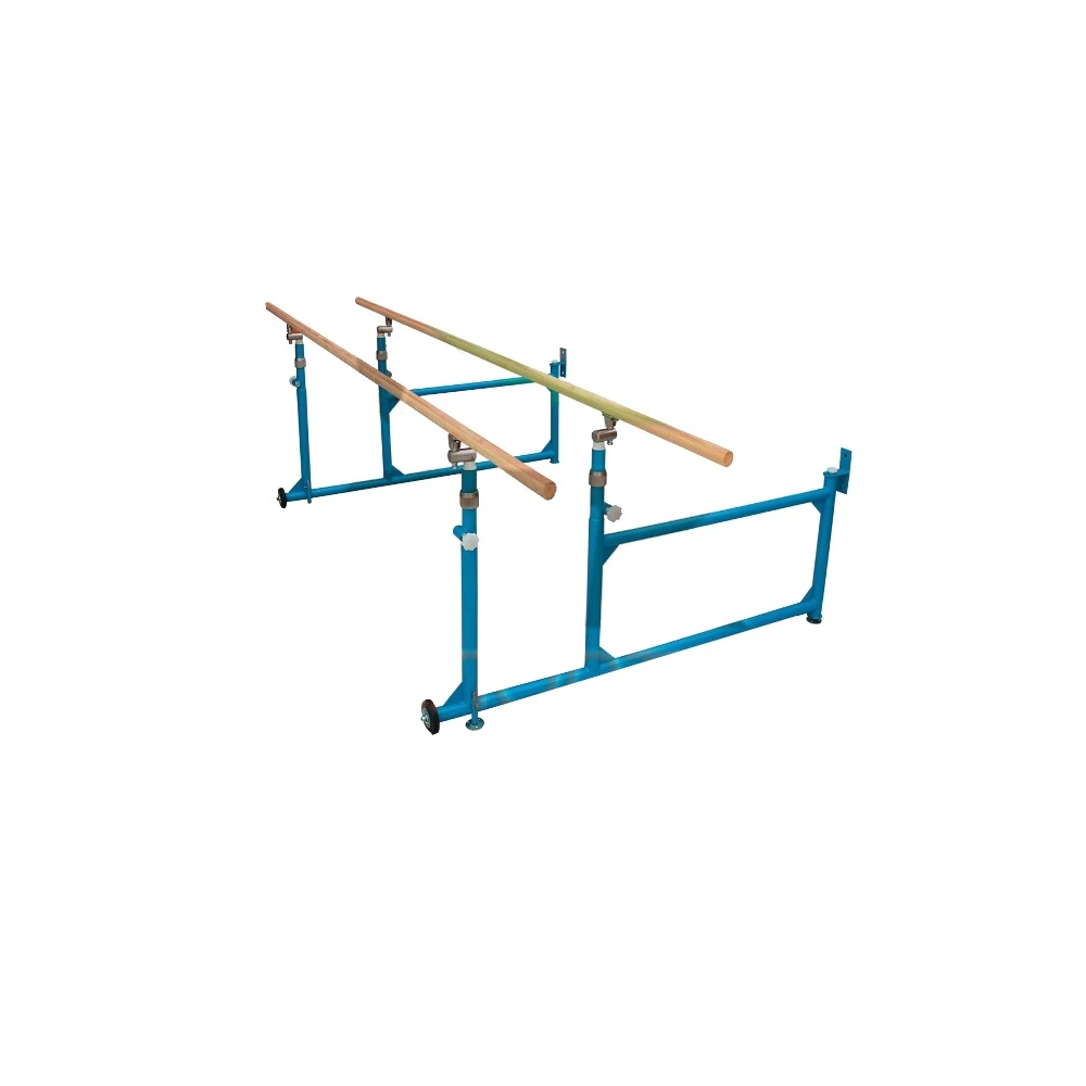 Брусья гимнастические мужские, пристенные, складные, с деревянными жердями