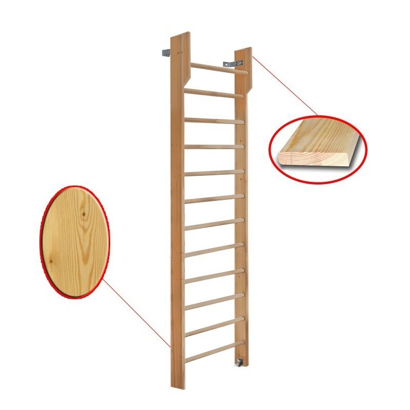 Стенка гимнастическая 2600х800 с турником (массив.сосна)  Pioner A15800