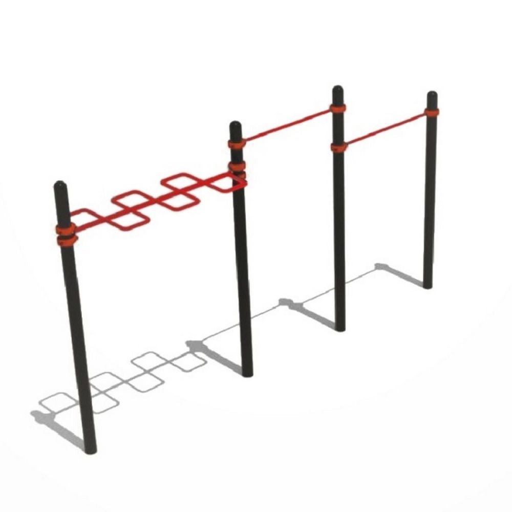 Двойной турник со змейкой  круглый профиль  Pioner A16026