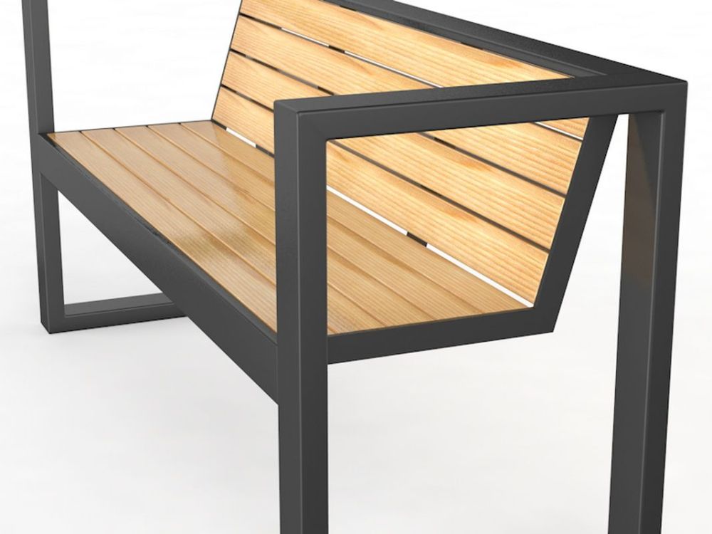 Уличная скамейка со спинкой   Pioner A10970