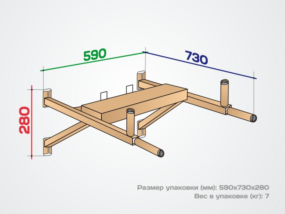 Брусья-пресс настенные ПульсАп+Пресс, серый