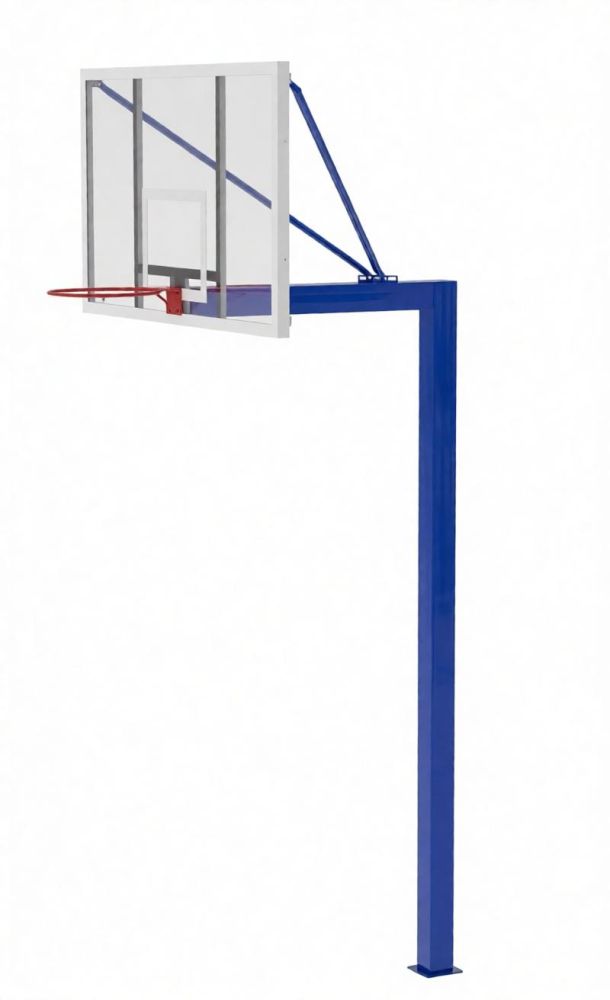 Комплект баскетбольного оборудования Pioner A10041 (вынос 1,2м; щит 1800х1050 мм. закаленное стекло 10 мм)