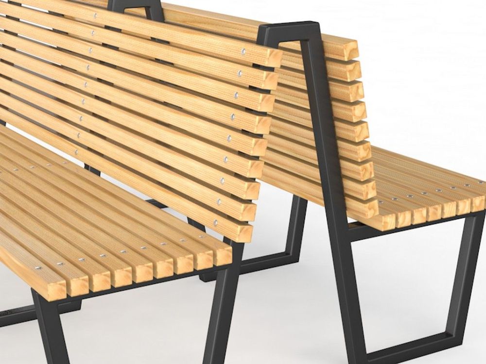 Уличная скамейка со спинкой, длина 3000 мм  Pioner A10953