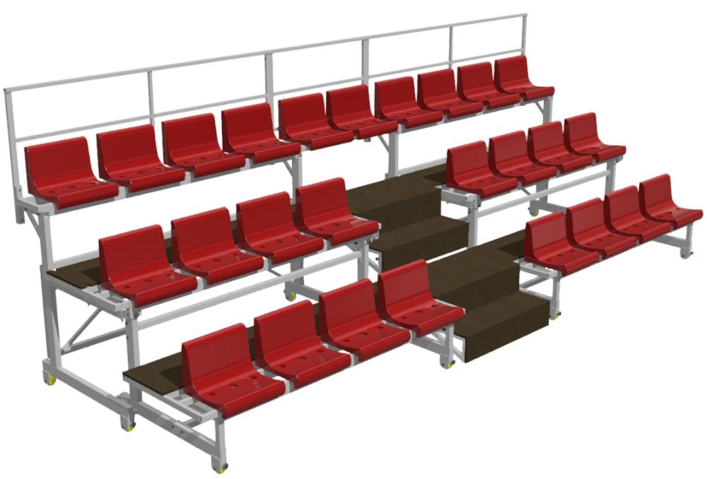 Трибуна трехрядная 26 мест телескопическая  Pioner A15292