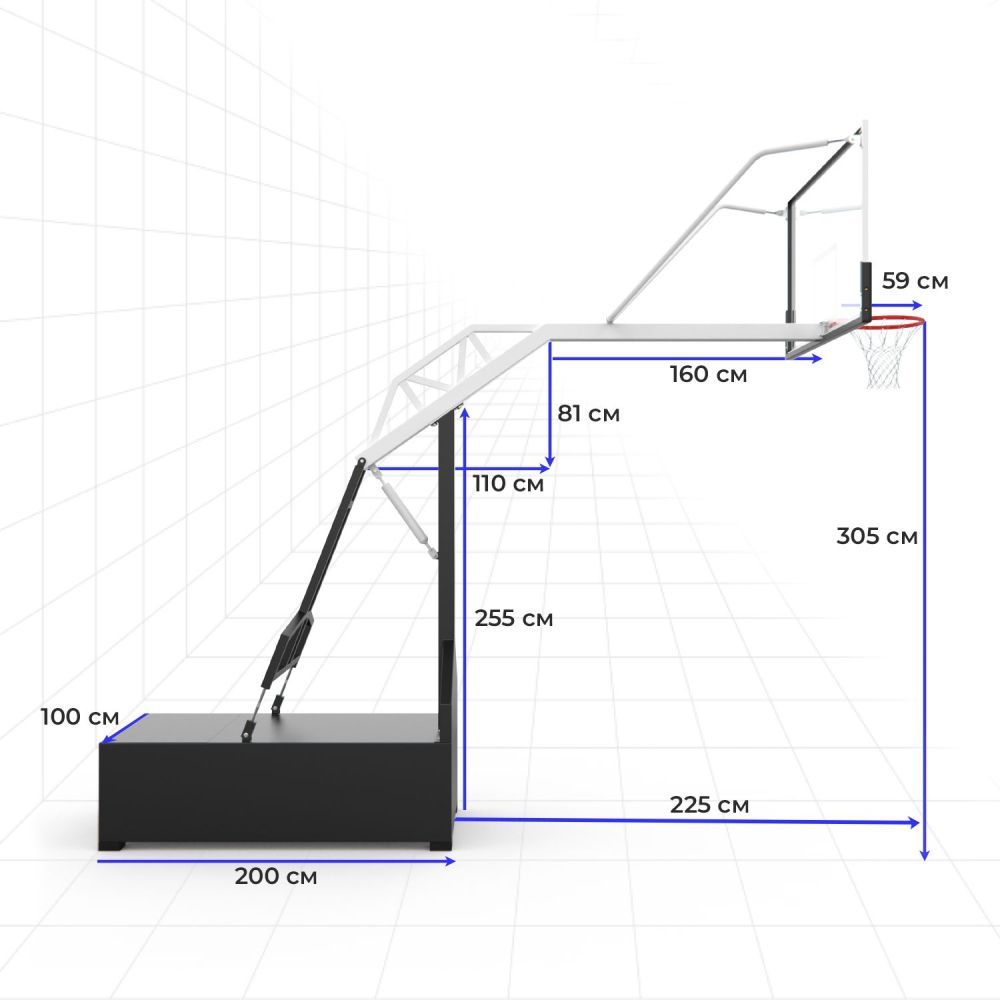 Баскетбольная мобильная стойка DFC STAND72GP ROLITE