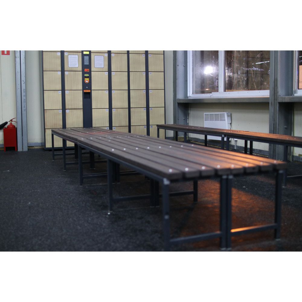 Лавка для раздевалок двойная (пластик 20 мм) 100x67х40,5см  LD 100/73/40