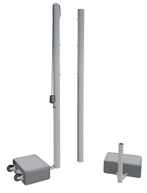 Стойки волейбольные алюминиевые мобильные универсальные 100х120 мм с механической лебедкой  Pioner A14443