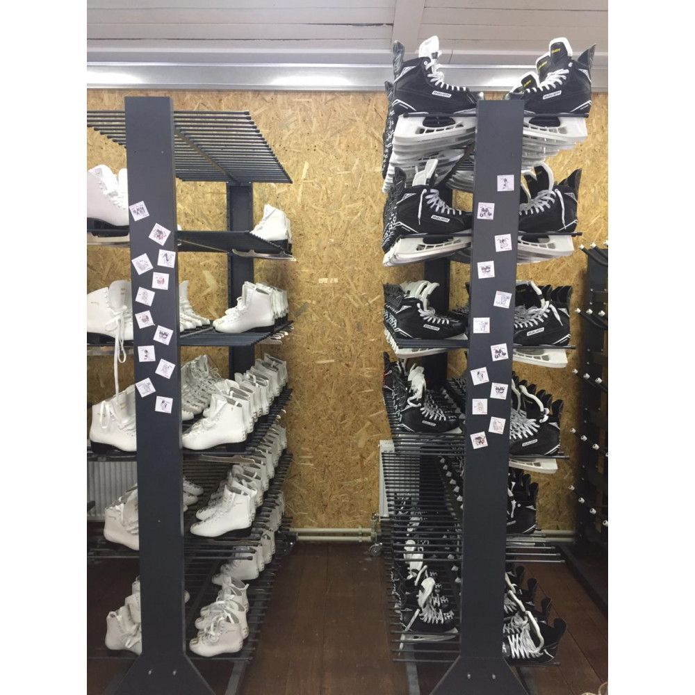 Стеллаж «Премиум» для коньков и роликов, двухсторонний, 50 пар, 5 полок, KPD5-50