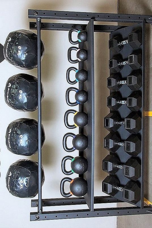 Модульный стеллаж для гантелей, гирь и медболов 258х43х120 (2 секции) Pioner A12220