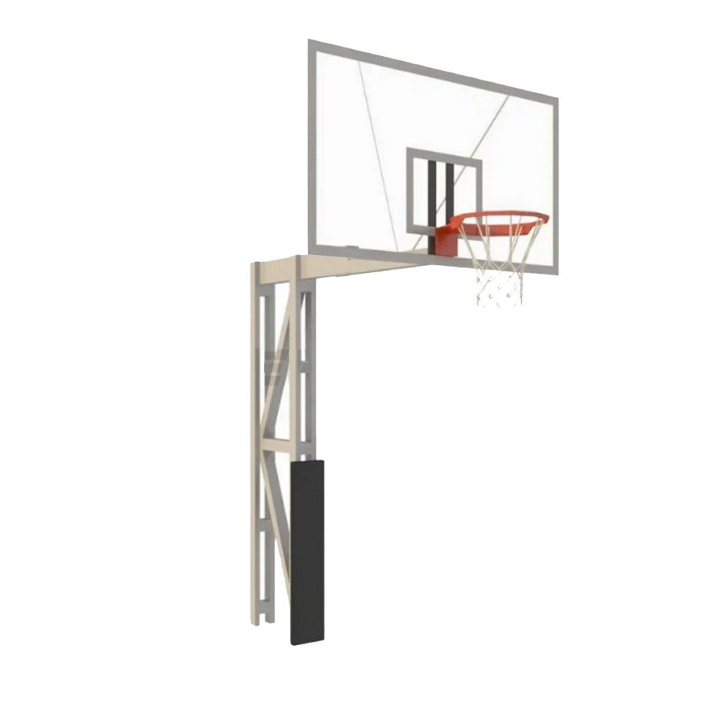 Стойка баскетбольная уличная с защитой, щитом из оргстекла, аморт. кольцом и сеткой, вынос 225 см Pioner A13911