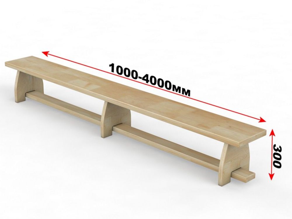 Скамейка гимнастическая с деревянными ножкамиДлина 200см Pioner A13675