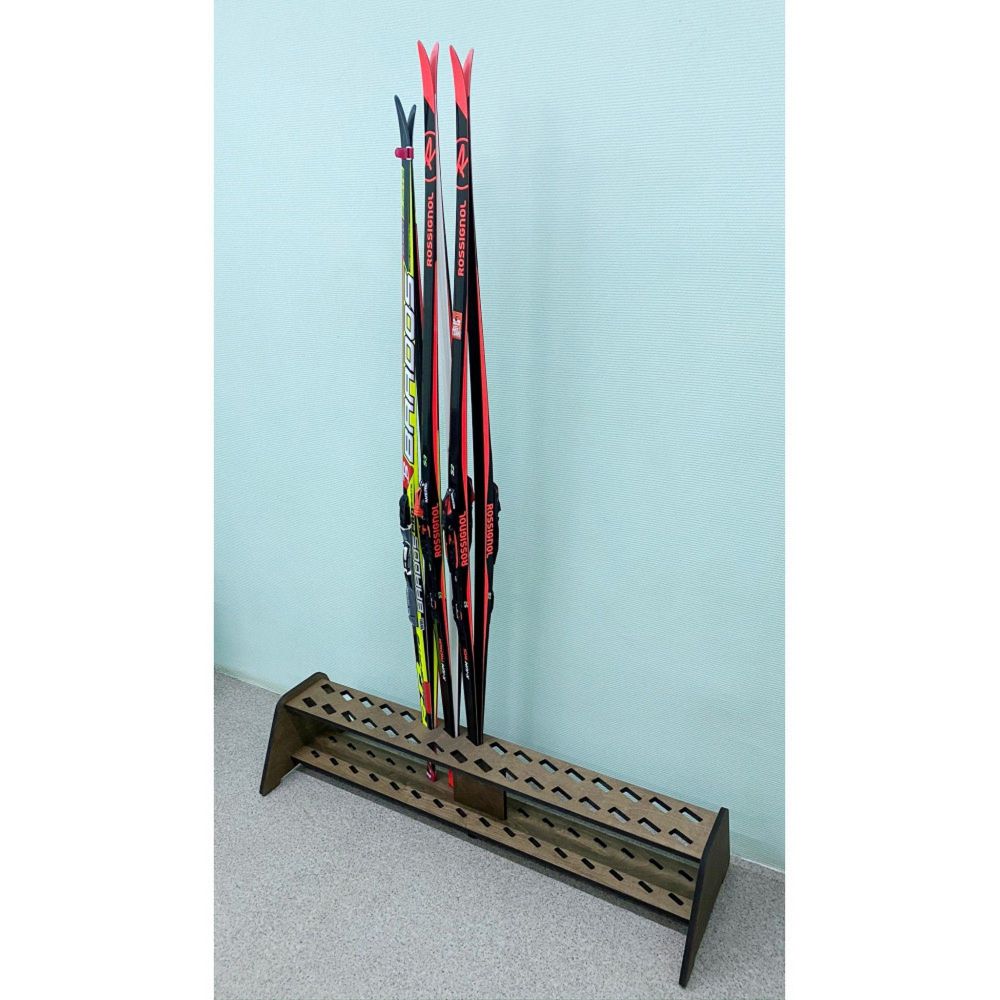 Фанерная тумба для беговых лыж, двухрядная 27х128х40см  FL-26