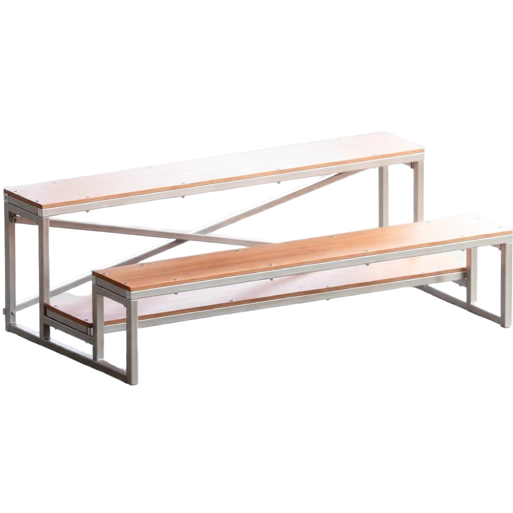 Трибуна мобильная 2 ряда сиденья из фанеры