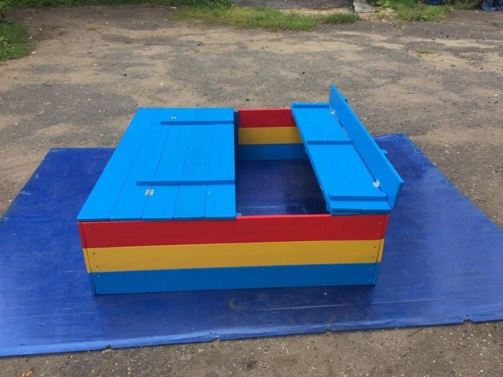 Песочница-трансформер дерево 1,8х1,8м без лака (с крышкой)  Pioner A10843