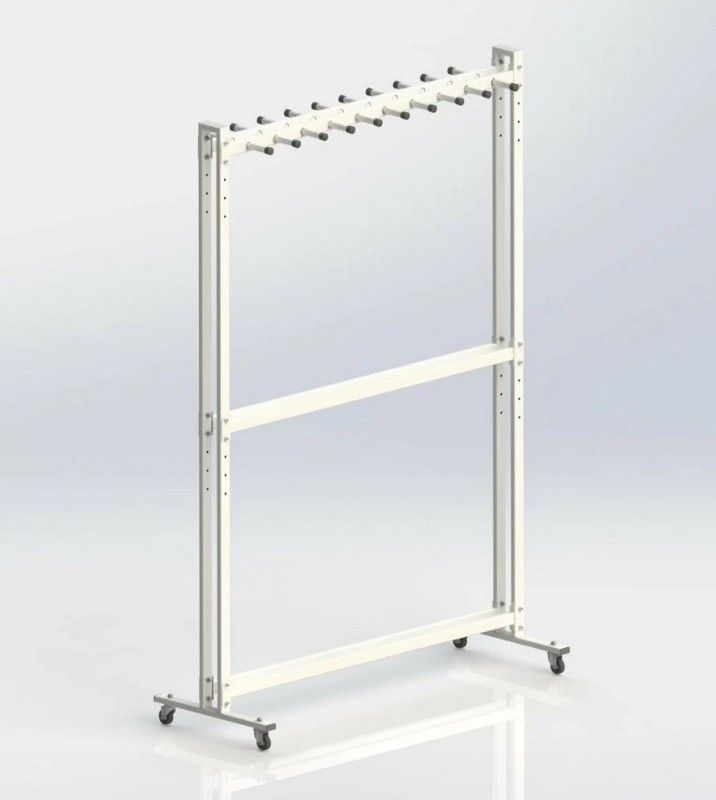 Стеллаж для лыж мобильный + вешалка для палок на 10 пар  Pioner A14386