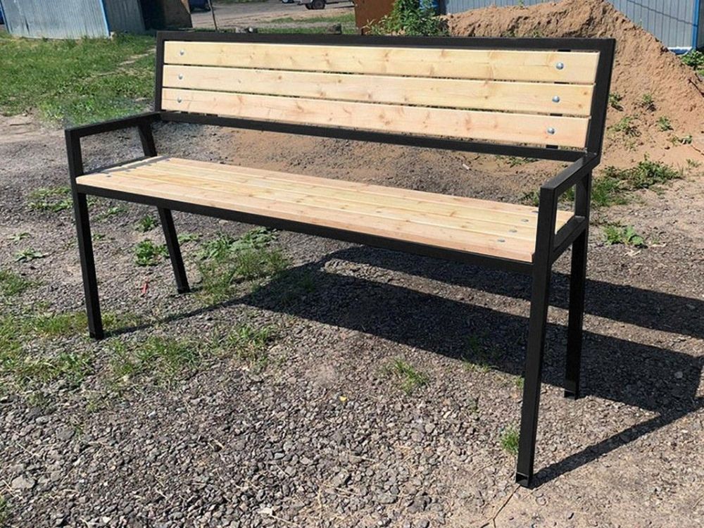 Уличная скамейка со спинкой, l2 м  Pioner A10958