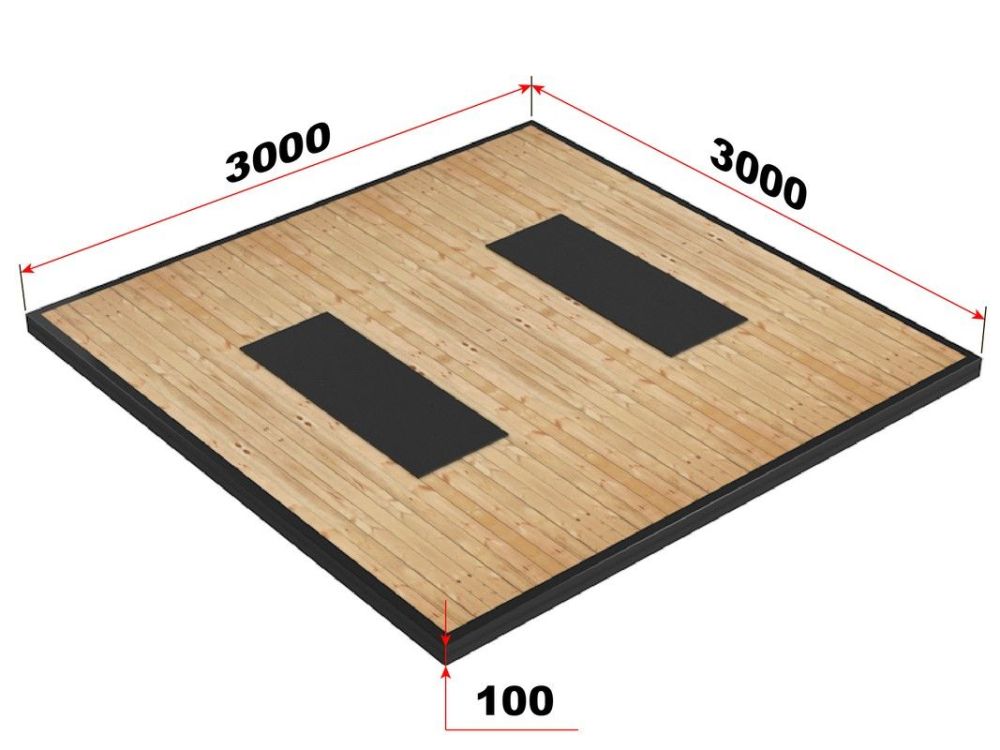 Помост тяжелоатлетический трен. 3х3х0,10м  Pioner A12152