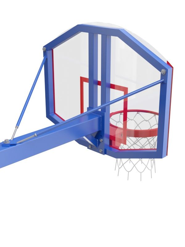 Стойка разборная одноопорная со стритбольным щитом из оргстекла и массовым кольцом  Pioner A13407