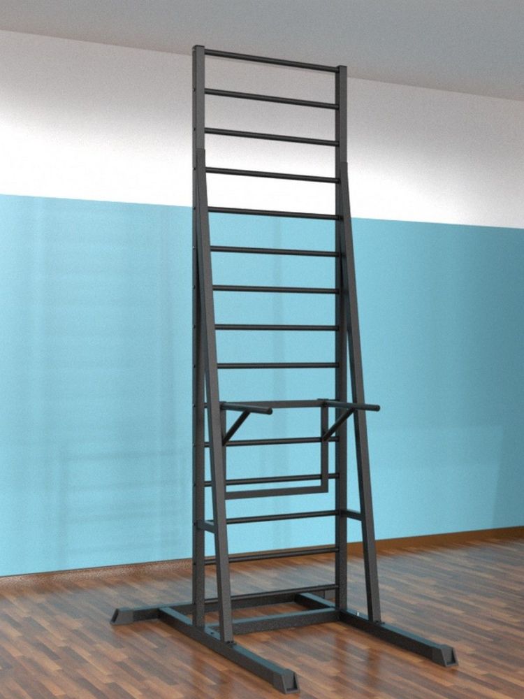 Шведская стенка напольная разборная  с брусьями Pioner A16223