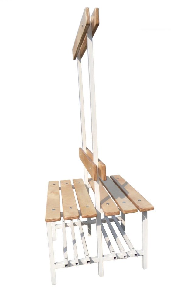 Скамья для раздевалок двухсторонняя с вешалкой, 80х60x150(46)см Pioner A17868