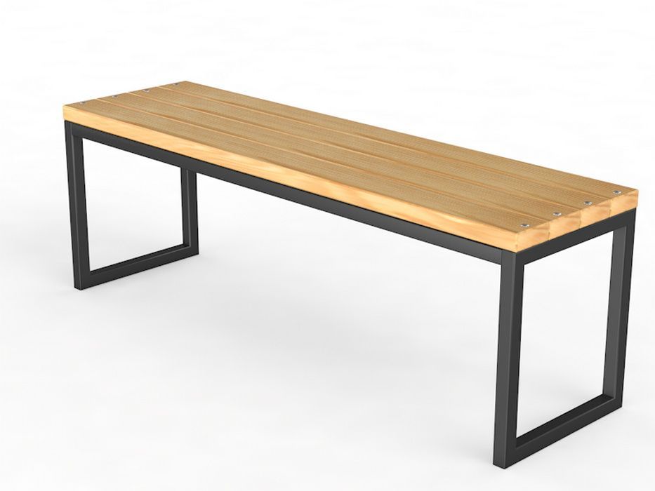 Уличная скамейка без спинки Прямоугольник длина 2500 мм  Pioner A10972