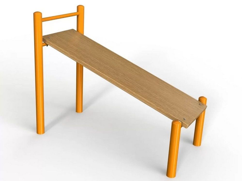 Лавочка Воркаут для пресса с уклоном и перекладиной  Pioner A17353