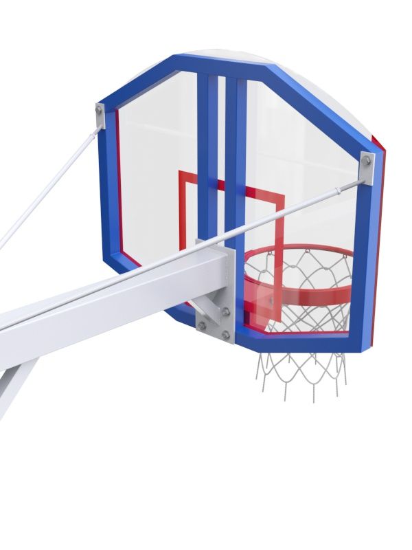 Стойка стационарная со стритбольным щитом из оргстекла и массовым кольцом  Pioner A13394