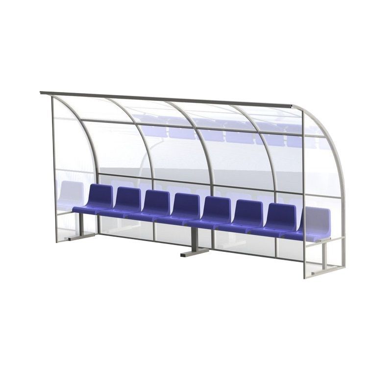 Скамейка для запасных игроков на 4 места, открытые боковины  Pioner A13061