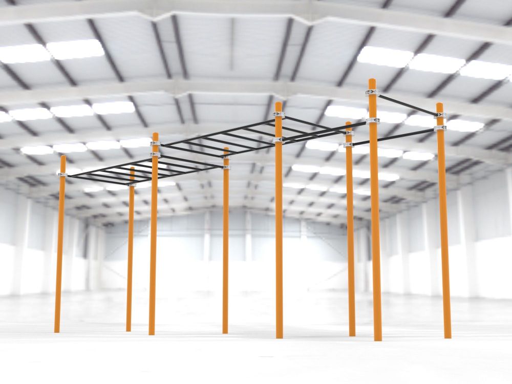 Комплекс для Воркаут с рукоходом двухуровневым и 3 турниками Pioner A16710