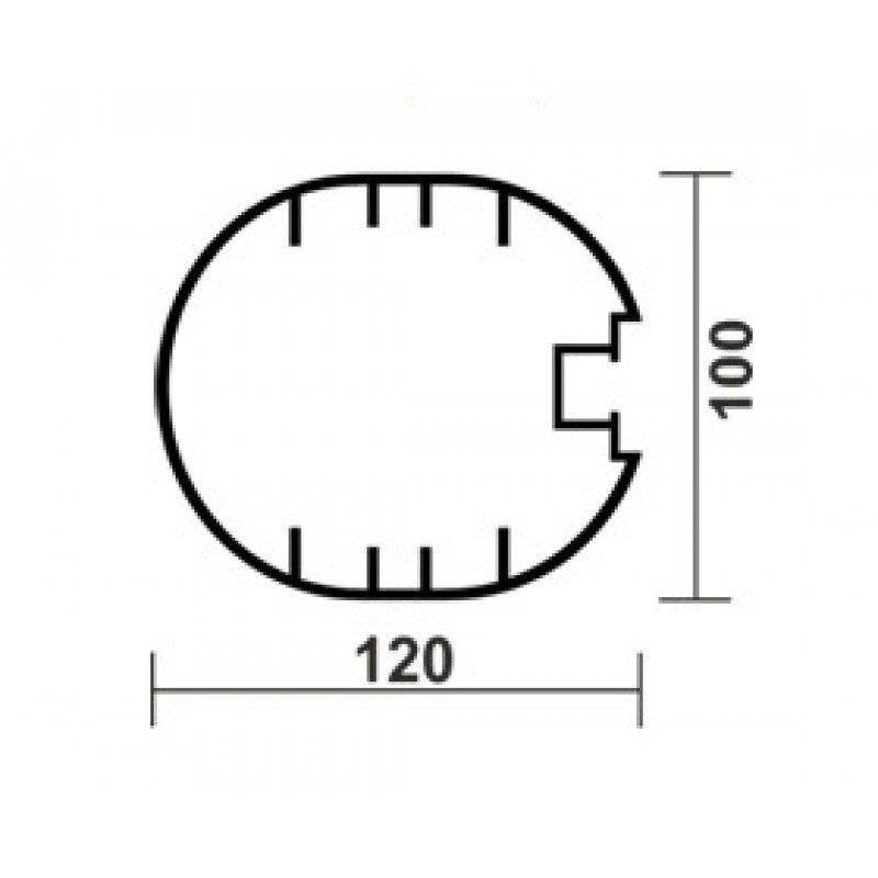 Ворота футбольные 5,60х2,35 м для игры в любительский футбол, алюминиевые, стационарные под свободно подвешиваемую сетку Pioner A14505