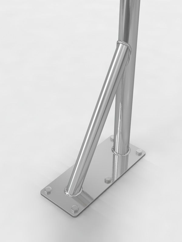 Кронштейн напольный двухрядный из нержавеющей стали  Pioner A13693