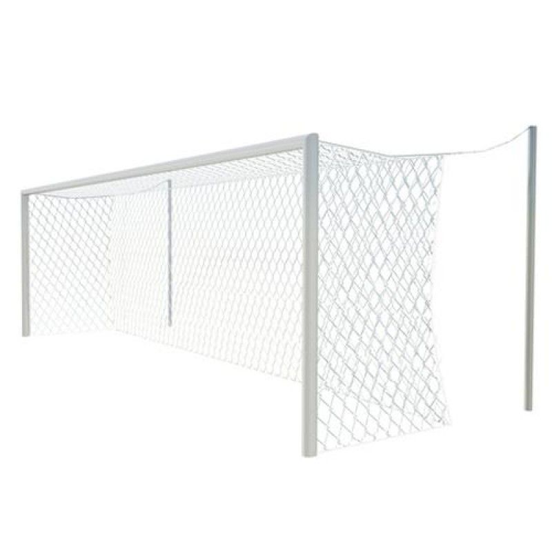 Ворота футбольные 5,60х2,35 м для игры в любительский футбол, алюминиевые, стационарные под свободно подвешиваемую сетку Pioner A14505