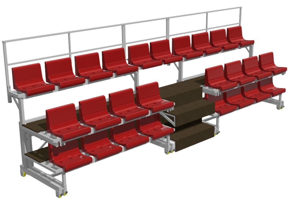 Трибуна трехрядная 26 мест телескопическая  Pioner A15292