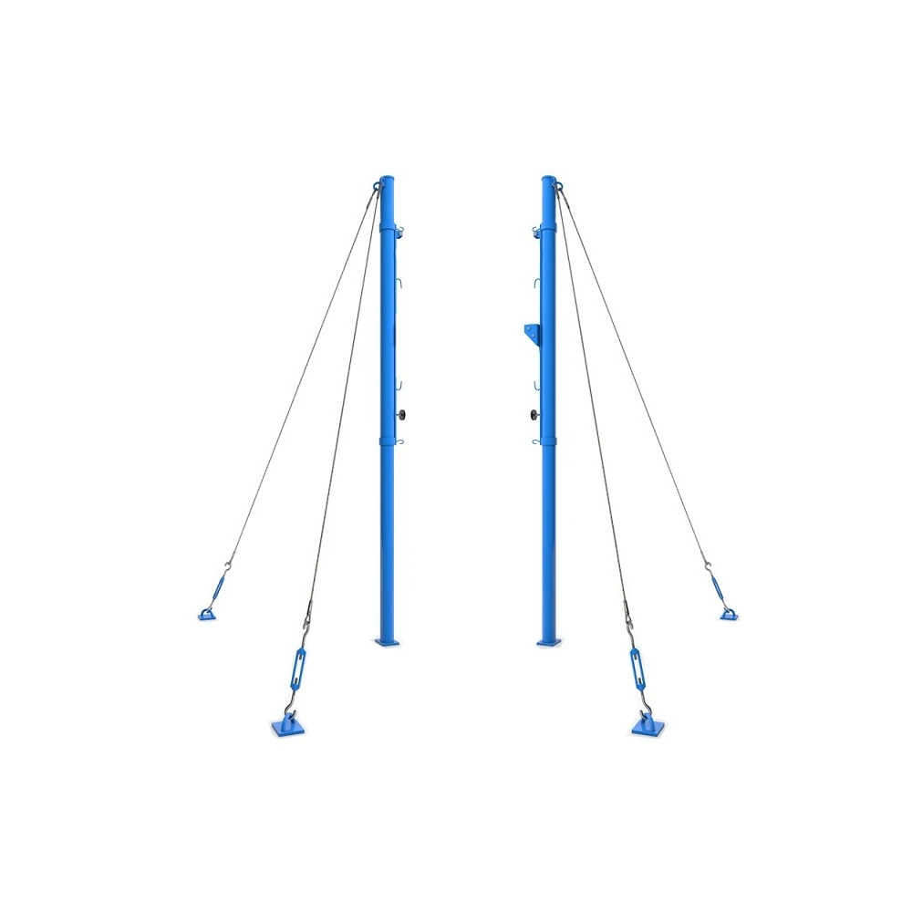 Стойки волейбольные универсальные на растяжках с механическим натяжениям сетки (пара)  Pioner A12421