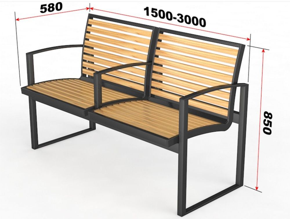 Уличная скамейка со спинкой Pioner A10948