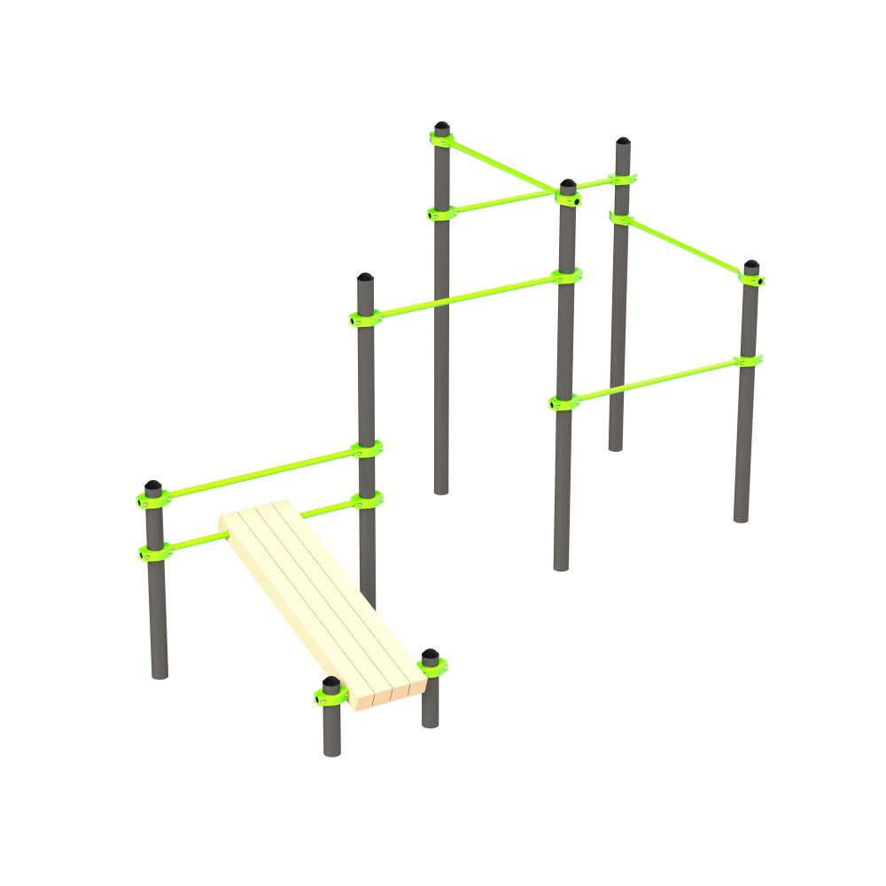 Воркаут (наклонная скамья и 5 перекладин)  Pioner A17434