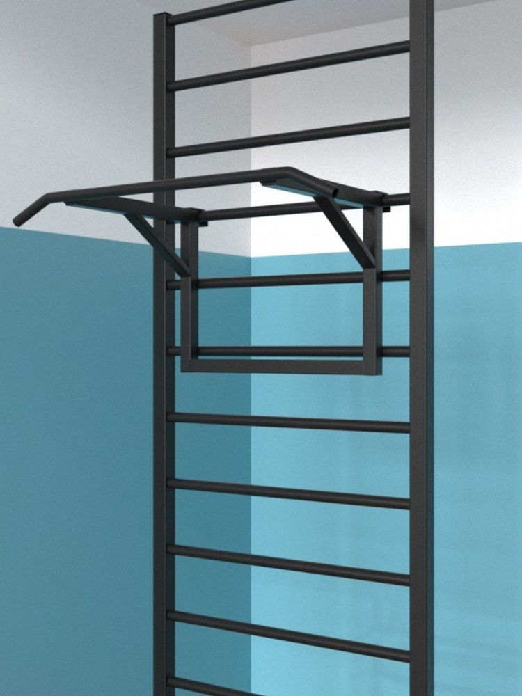 Шведская стенка напольная цельносварная с турником Pioner A16190