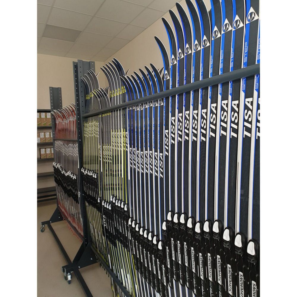 Стеллаж Премиум для беговых лыж, двухсторонний с вешалкой 219х125х67см  BLVPD-20