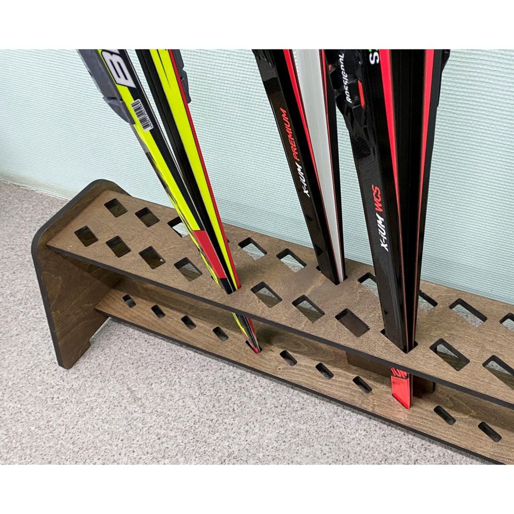 Фанерная тумба для беговых лыж, двухрядная 27х128х40см  FL-26