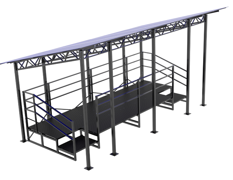 Трибуна судейская (с навесом из поликарбоната)